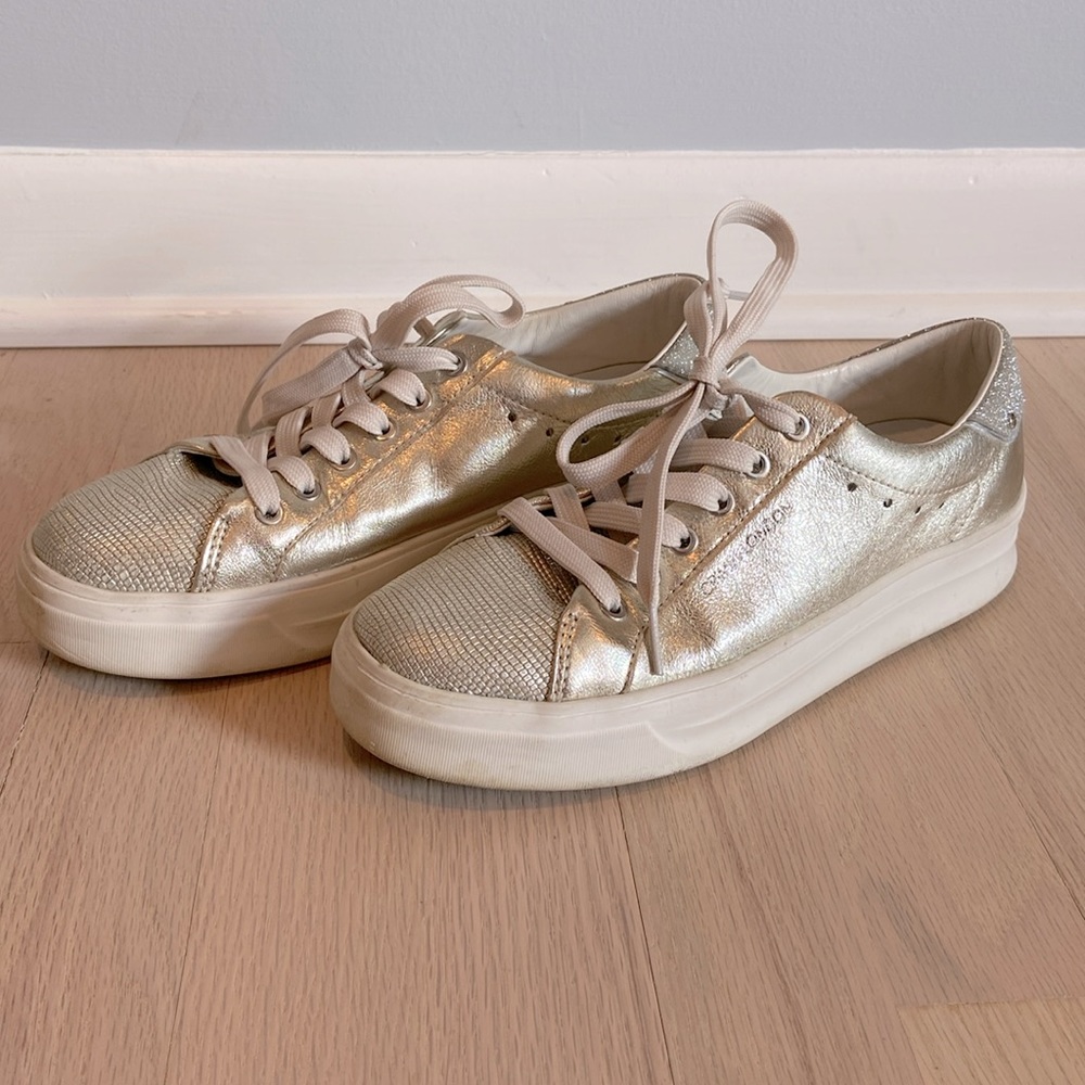 Crime London Silver Sparkle Sneaker Size 37